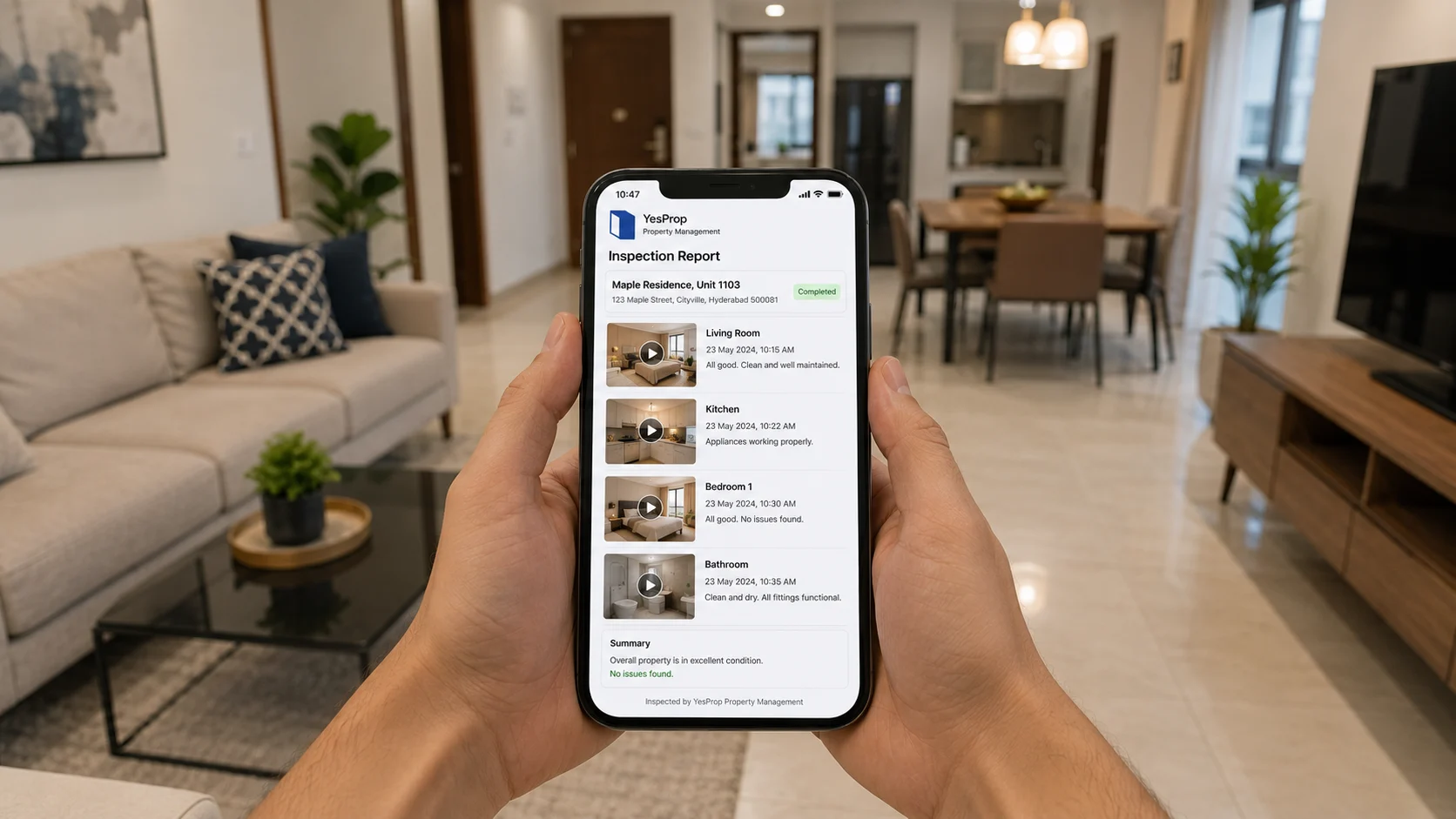 Property inspection report and management